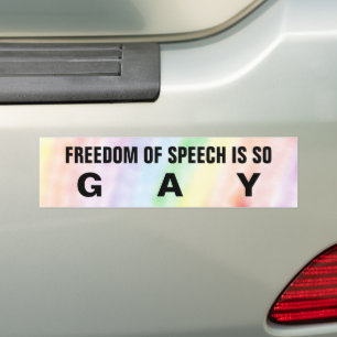 FREEDOM OF SPEECH IS SO GAY BUMPER STICKER