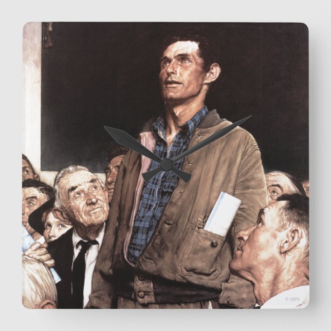 Freedom Of Speech Square Wall Clock (Front)