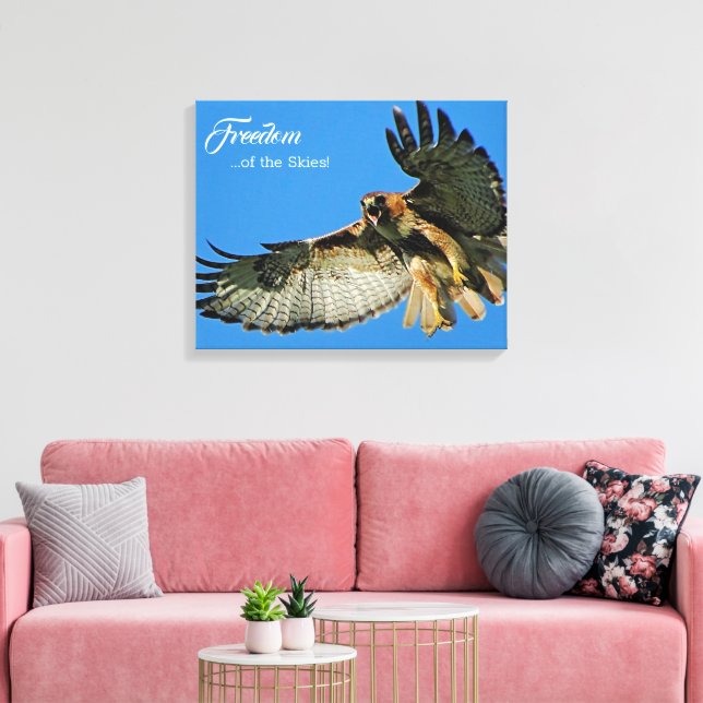 Freedom of the Skies Red-tailed Hawk Canvas Print (Insitu(LivingRoom))