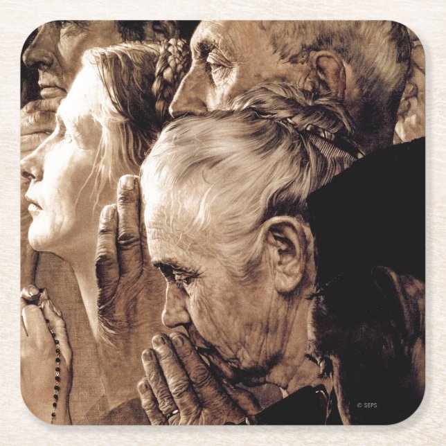 Freedom of Worship Square Paper Coaster (Front)