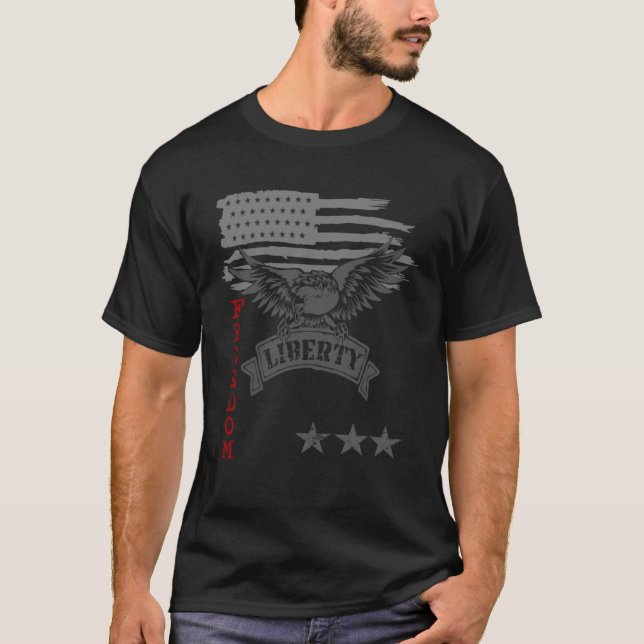 Freedom Over Fear Pro Gun USA Flag 2nd Amendment   T-Shirt (Front)