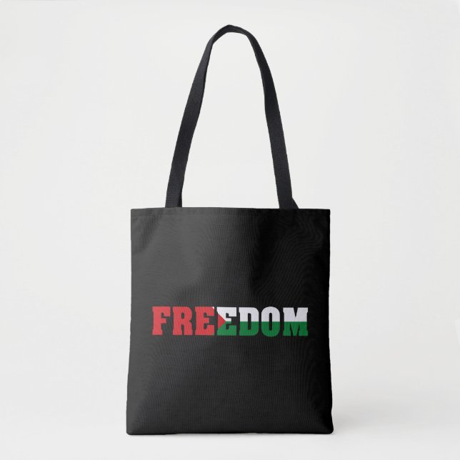 Freedom | Palestine Flag Colours | Free Gaza Tote Bag (Front)