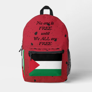 FREEDOM ! Palestinian Flag Print Cut Sew Backpack
