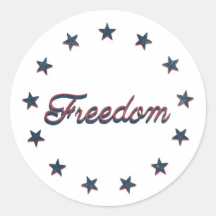 Freedom Patriotic America 250 Stars Design Classic Round Sticker