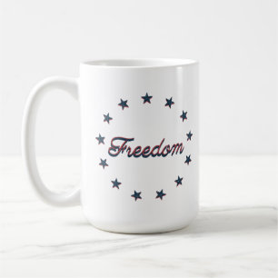 Freedom Patriotic America 250 Stars Design Coffee Mug