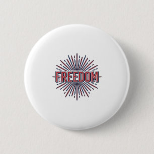 Freedom Patriotic Firework Vector Shirt Design_1 6 Cm Round Badge