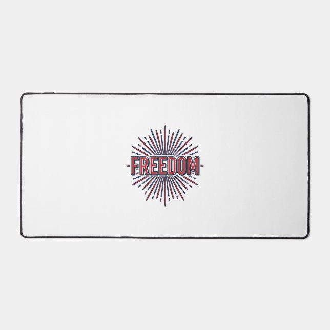 Freedom Patriotic Firework Vector Shirt Design_1 Desk Mat (Front)