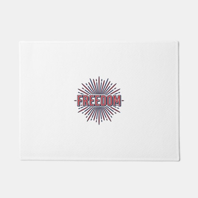 Freedom Patriotic Firework Vector Shirt Design_1 Doormat (Front)