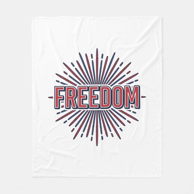 Freedom Patriotic Firework Vector Shirt Design_1 Fleece Blanket (Front)