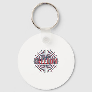 Freedom Patriotic Firework Vector Shirt Design_1 Key Ring