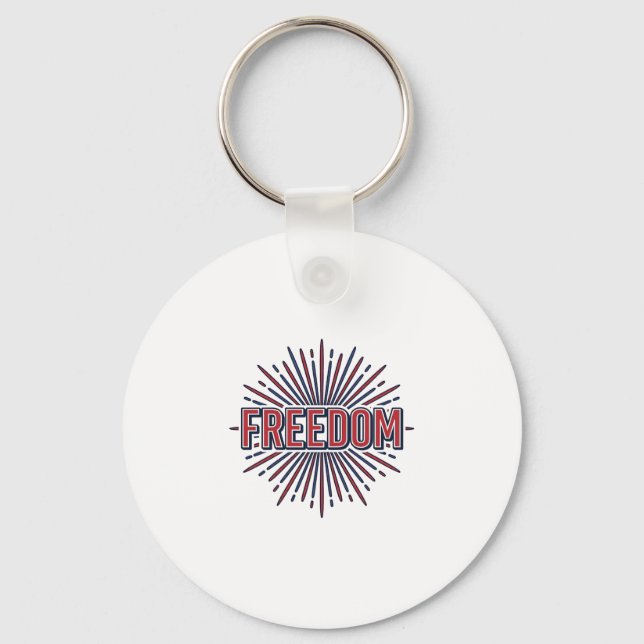 Freedom Patriotic Firework Vector Shirt Design_1 Key Ring (Front)