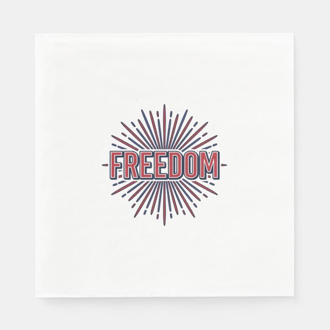Freedom Patriotic Firework Vector Shirt Design_1 Napkin (Front)