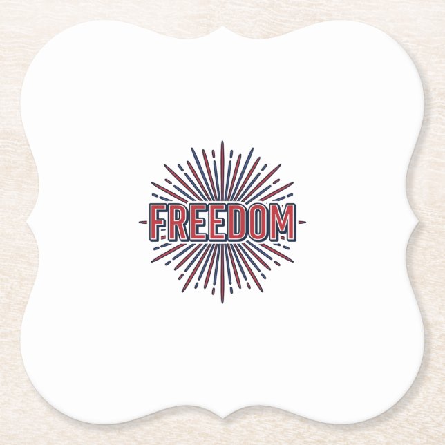 Freedom Patriotic Firework Vector Shirt Design_1 Paper Coaster (Front)
