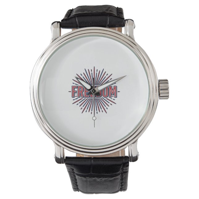 Freedom Patriotic Firework Vector Shirt Design_1 Watch (Front)