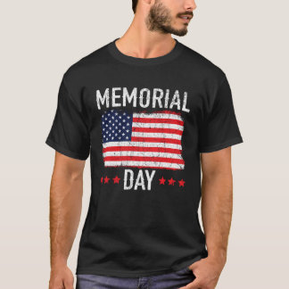 Freedom Patriotic Veteran USA Flag American Memori T-Shirt
