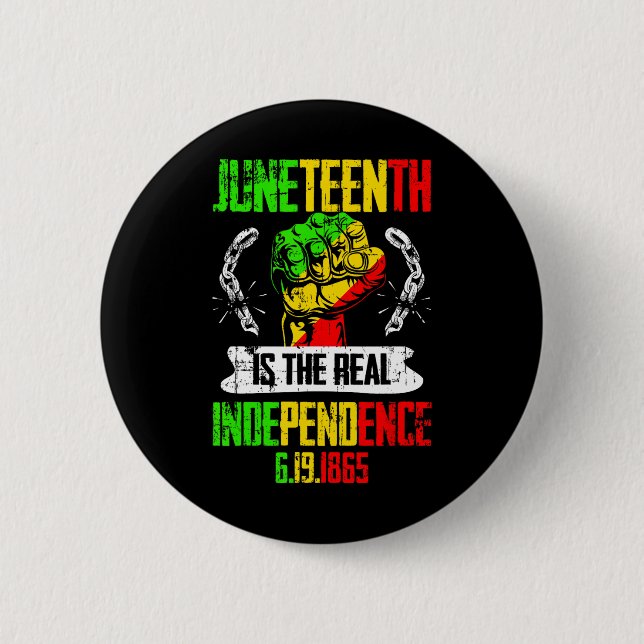 Freedom Pride Juneteenth Is The Real Independence  6 Cm Round Badge (Front)