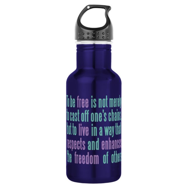 Freedom Quote custom monogram water bottle (Front)