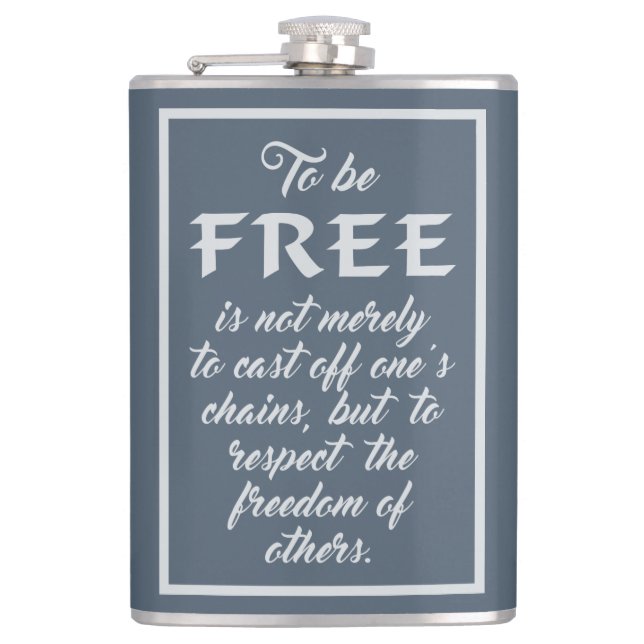 Freedom Quote custom name flask (Front)
