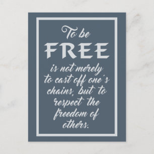 Freedom Quote postcard