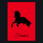 Freedom Red Black Horse Pop Art Poster<br><div class="desc">Wild Horses Digital Artworks,  Paintings,  Pictures and Images</div>
