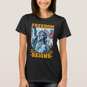 Freedom Reigns Women Black T-Shirt