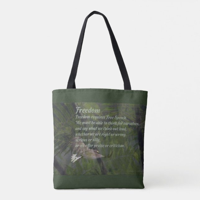 Freedom requires Free Speech Liberty Tote Bag (Back)