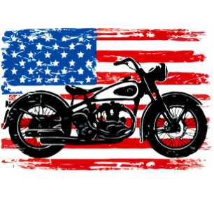 Freedom Ride: USA Flag with Motorcycle T-Shirt