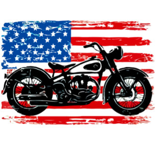 Freedom Ride: USA Flag with Motorcycle T-Shirt