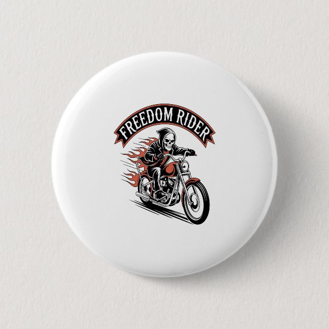 FreeDom Rider Biker 6 Cm Round Badge (Front)