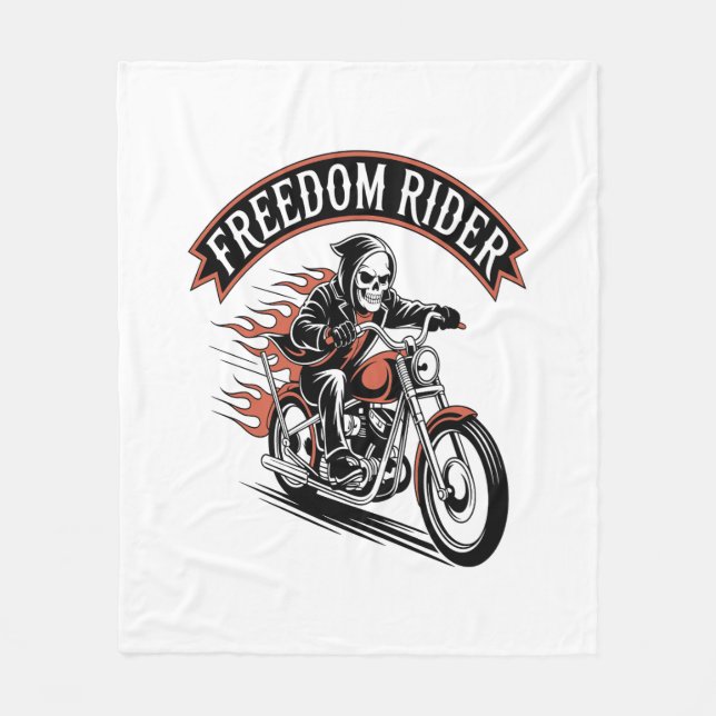 FreeDom Rider Biker Fleece Blanket (Front)