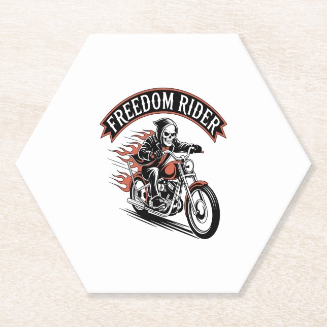 FreeDom Rider Biker Paper Coaster (Front)