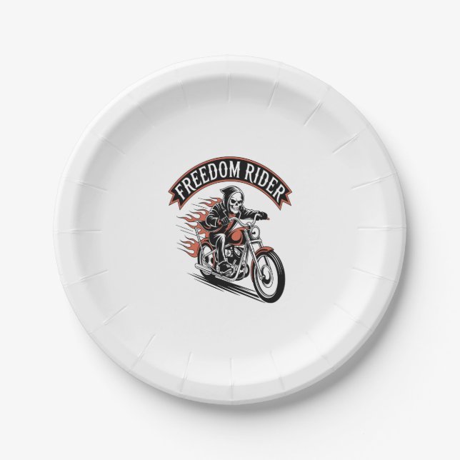 FreeDom Rider Biker Paper Plate (Front)