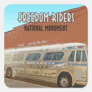 Freedom Riders National Monument Alabama Square Sticker