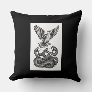 Freedom Riser: Dove & Serpent Tattoo Art Cushion