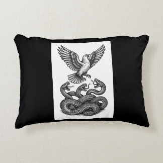 Freedom Riser: Dove & Serpent Tattoo Art Decorative Cushion