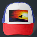 Freedom Running Horse Template White Red Blue Trucker Hat<br><div class="desc">Freedom Running Horse White Red Blue Elegant Modern Template Trucker Hat.</div>