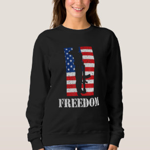 Freedom - Salute American Flag Veteran Proud Milit Sweatshirt