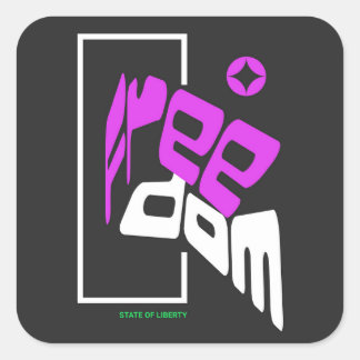 Freedom - State of Liberty Square Sticker