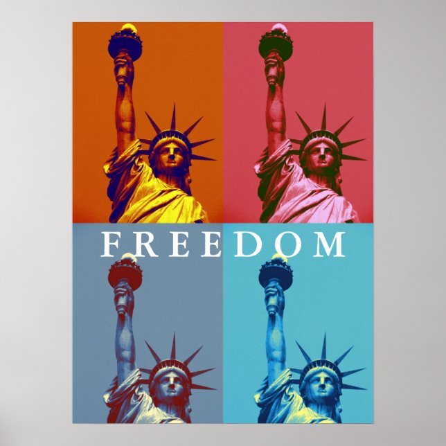 Freedom Statue of Liberty Pop Art Poster (Front)