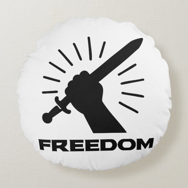 freedom sword graphic round cushion (Front)