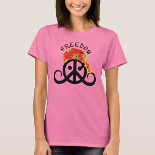 Freedom T-shirt (women's ringer; pirate bandanna