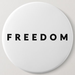 Freedom Text 6 Cm Round Badge