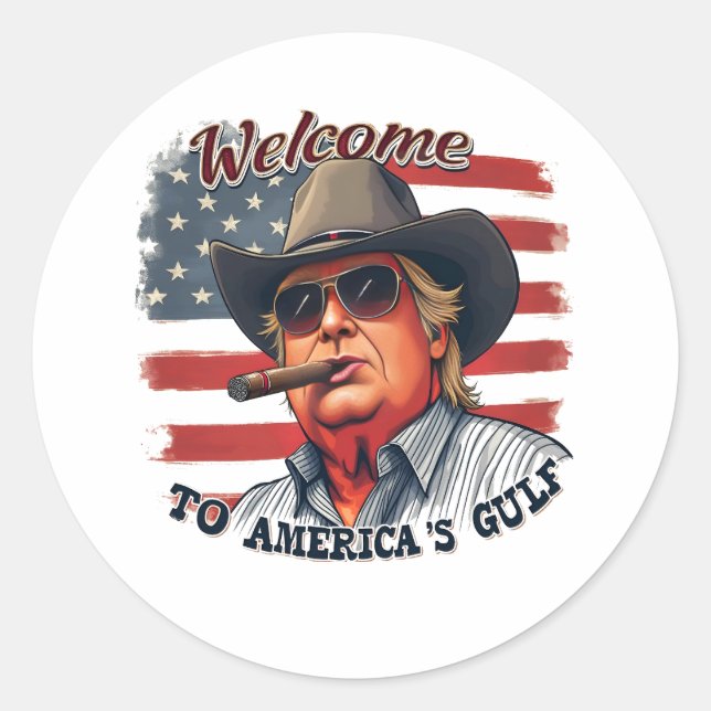 Freedom to American’s Gulf American Trump  Classic Round Sticker (Front)