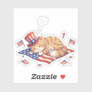 Freedom to Nap – Patriotic Cat