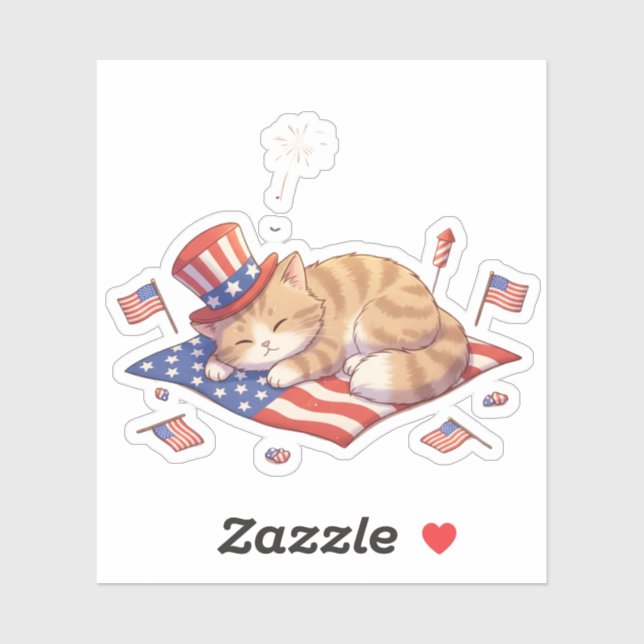Freedom to Nap – Patriotic Cat (Sheet)
