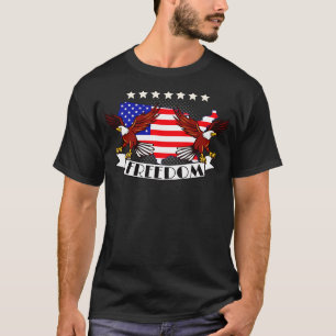 Freedom USA America Eagle Patriotic Flag T-Shirt