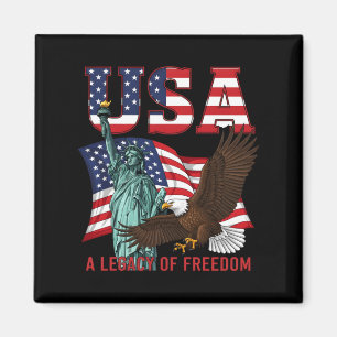 Freedom usa patriotic graphic 4th of july long magnet
