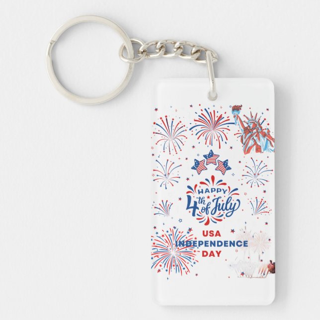 Freedom Vibes in Firework Colours for Independence Key Ring (Front)