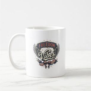 Freedom Vibes Vintage Patriotic T-Shirt Design_1 Coffee Mug