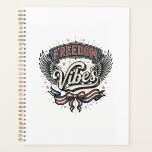 Freedom Vibes Vintage Patriotic T-Shirt Design_1 Planner